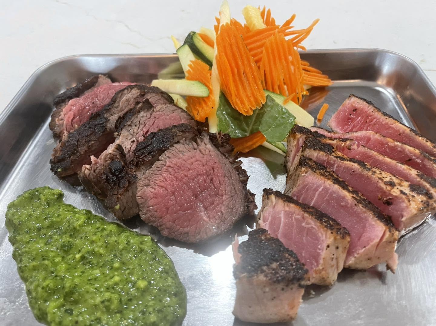 Image of food from Salt and Light, medium rare sliced steak