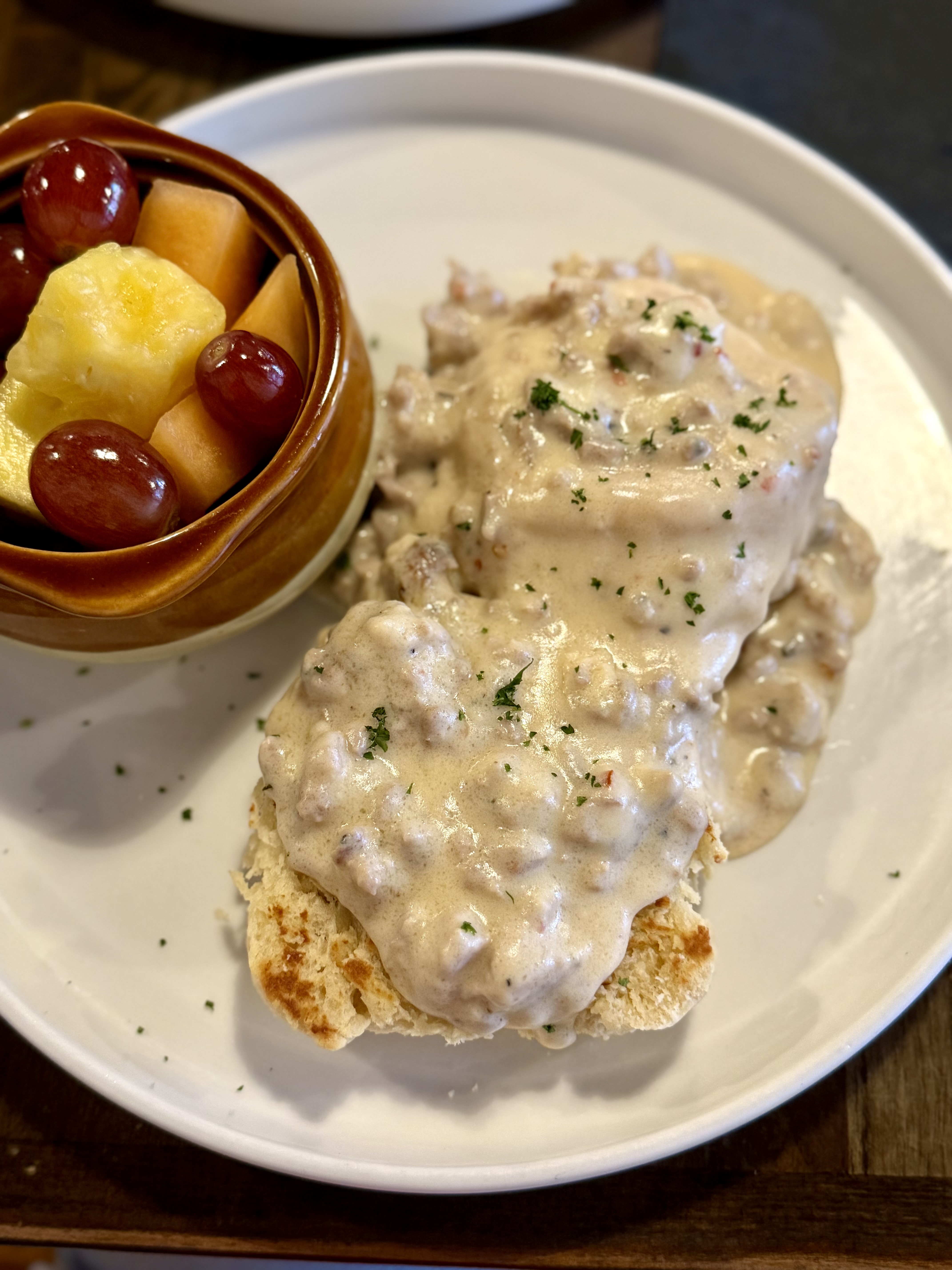 big ole biscuits with incredible sausage gravy