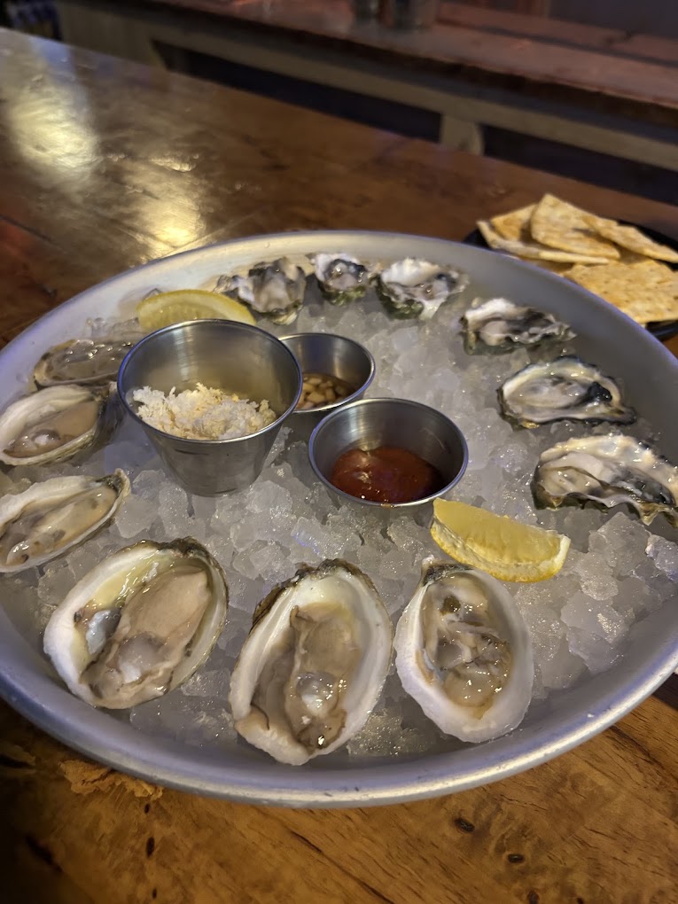 oysters raw on a platter