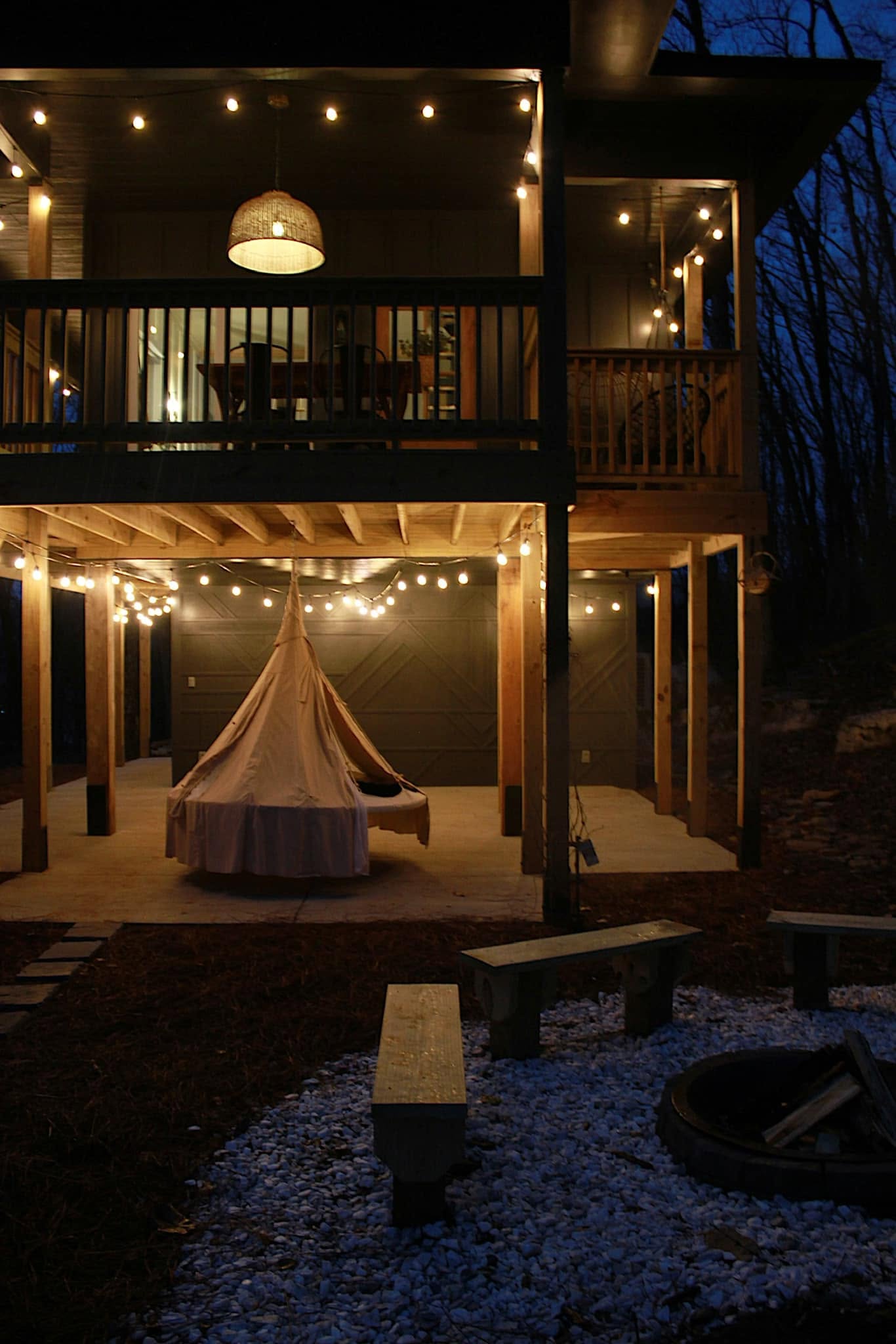 verb house at night with lights