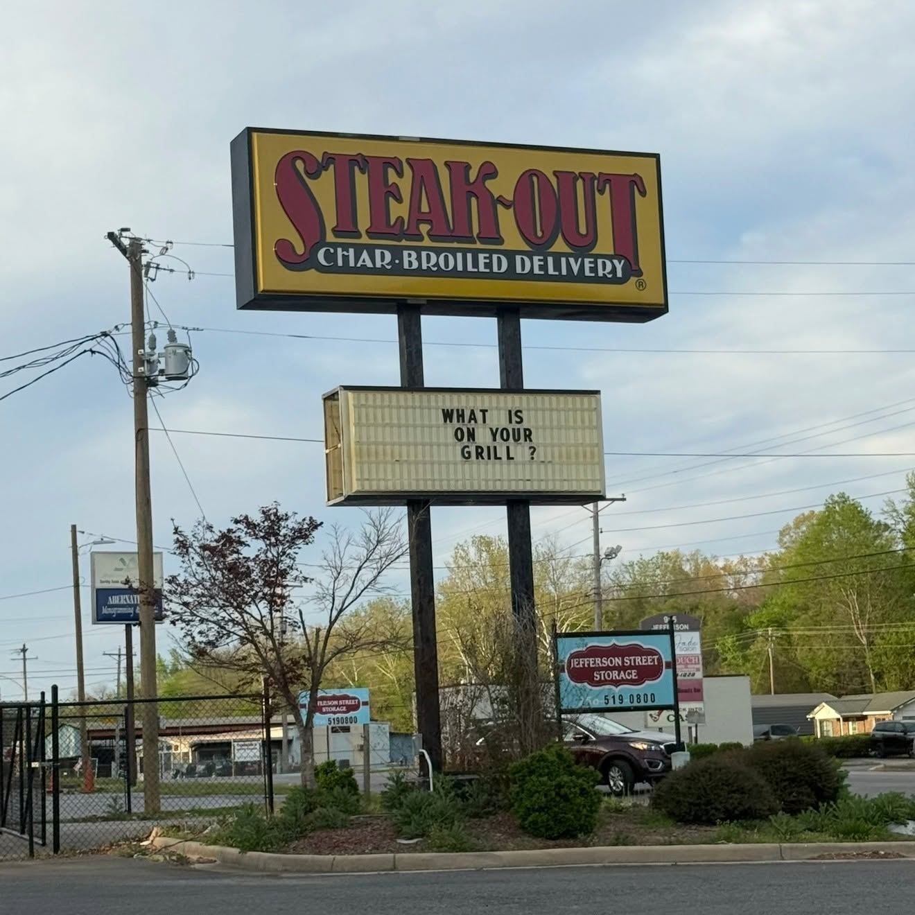 Steak out sign